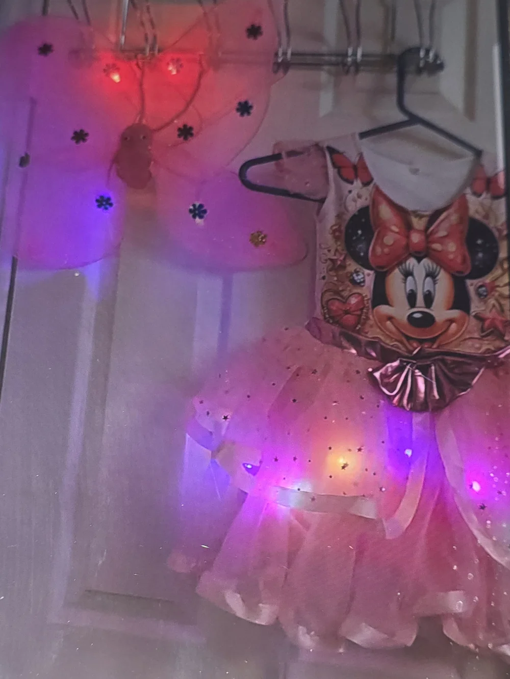 Disney Pink Minnie Mouse LED Tutu Dress with Metallic Bow